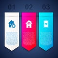 Set Smart home, with wi-fi and Mobile heart rate. Business infographic template. Vector