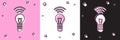 Set Smart light bulb system icon isolated on pink and white, black background. Energy and idea symbol. Internet of Royalty Free Stock Photo