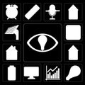 Set of Smart, Light, Chart, Dashboard, Battery, Smart home, Home