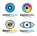 Set of smart media logo, icons and design elements