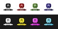 Set Smart sensor system icon isolated on black and white background. Internet of things concept with wireless connection