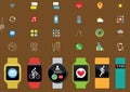 set of Smart Watches Vector Illustration