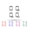Set of smartphone multi color icon. Simple thin line, outline vector of phone icons for ui and ux, website or mobile application