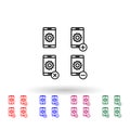 Set of smartphone settings multi color icon. Simple thin line, outline vector of phone icons for ui and ux, website or mobile Royalty Free Stock Photo