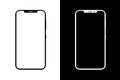 Set smartphone signs. Phone black and white icons - vector