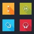 Set Smartwatch, Clock 24 hours, Time Management and icon. Vector Royalty Free Stock Photo