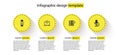 Set Smartwatch service, Laptop, Database server and Microphone. Business infographic template. Vector