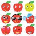 Set smiles of apples Royalty Free Stock Photo