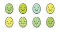 Set of smiley easter eggs