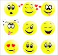 Set of smiley faces.