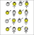 Set of smiley gender icons Royalty Free Stock Photo