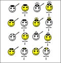 Set of smiley gender sign Royalty Free Stock Photo