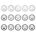 Emoticon doodles set. Vector hand drawn Royalty Free Stock Photo