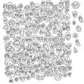 set of smiling faces illustration vector hand drawn isolated on white background