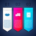 Set Smiling lips, Like and heart and Picture frame. Business infographic template. Vector