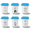 Set smiling plastic cups 011