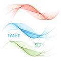 The set of smooth vector lines.Abstract waves.Blue,green,red. Royalty Free Stock Photo