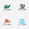 Set Snail logo template vector icon illustration design Royalty Free Stock Photo