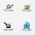 Set Snail logo template vector icon illustration design Royalty Free Stock Photo