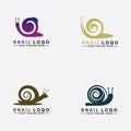 Set Snail logo template vector icon illustration design Royalty Free Stock Photo