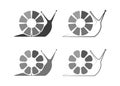 Set snail too slow loading icon in flat, vector