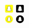 Set of Snapchat logo icon Royalty Free Stock Photo
