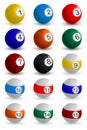 Set of Snooker Ball Royalty Free Stock Photo