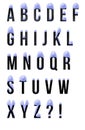 Set of snow letters over white background Royalty Free Stock Photo