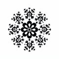 Snowball Fights Vector Art: Symmetrical Black And White Snowflakes