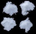 Set of snowball splats isolated on black