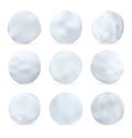 Set of snowballs isolated on white background Royalty Free Stock Photo