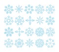 Set of snowflake designs. Winter symbol Royalty Free Stock Photo