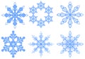 Set Snowflake. Flake of snow Royalty Free Stock Photo