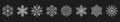 Set snowflake line icons, ice crystal snowflakes - for stock