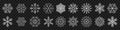 Set snowflake line icons, ice crystal snowflakes - for stock