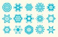 Set of snowflakes for Christmas eve holidays ornament. Xmas greeting elements collection. Artistic filigree snowflake Royalty Free Stock Photo