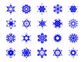 Set of snowflakes for Christmas eve holidays ornament. Xmas greeting elements collection. Artistic filigree snowflake Royalty Free Stock Photo