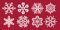 Set of snowflakes. Christmas or New Year decoration. Templates for laser cutting, plotter cutting or printing.