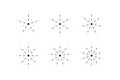 Set of snowflakes from dashed lines