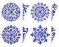 Set of snowflakes for decoration and decor template for cutting out