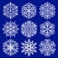 Set of snowflakes. Royalty Free Stock Photo