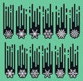 Set snowflakes of handmade. Snowflake Flat. Winter snow.