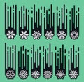 Set snowflakes of handmade. Snowflake Flat. Winter snow. Royalty Free Stock Photo