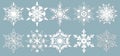 Set of snowflakes. Laser cut pattern for christmas paper cards, design elements, scrapbooking. Vector illustration Royalty Free Stock Photo