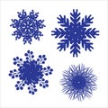 Set of snowflakes. Laser cut pattern for christmas paper cards, design elements, scrapbooking. Vector illustration. Royalty Free Stock Photo