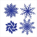 Set of snowflakes. Laser cut pattern for christmas paper cards, design elements, scrapbooking. Vector illustration. Royalty Free Stock Photo