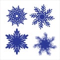 Set of snowflakes. Laser cut pattern for christmas paper cards, design elements, scrapbooking. Vector illustration. Royalty Free Stock Photo