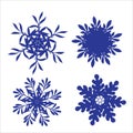 Set of snowflakes. Laser cut pattern for christmas paper cards, design elements, scrapbooking. Vector illustration. Royalty Free Stock Photo