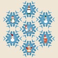 Set of Snowman pattern-illustration