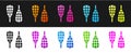 Set Snowshoes icon isolated on black and white background. Winter sports and outdoor activities equipment. Vector